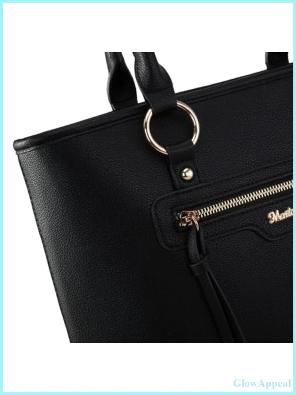 Set of 2 Vegan Leather Tote & Crossbody Bags with Guitar Strap